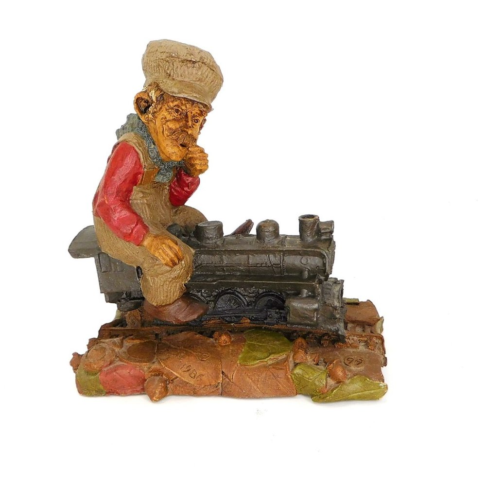 Tom Clark Gnome Chief Signed Figurine Train Engine Railroad 1986